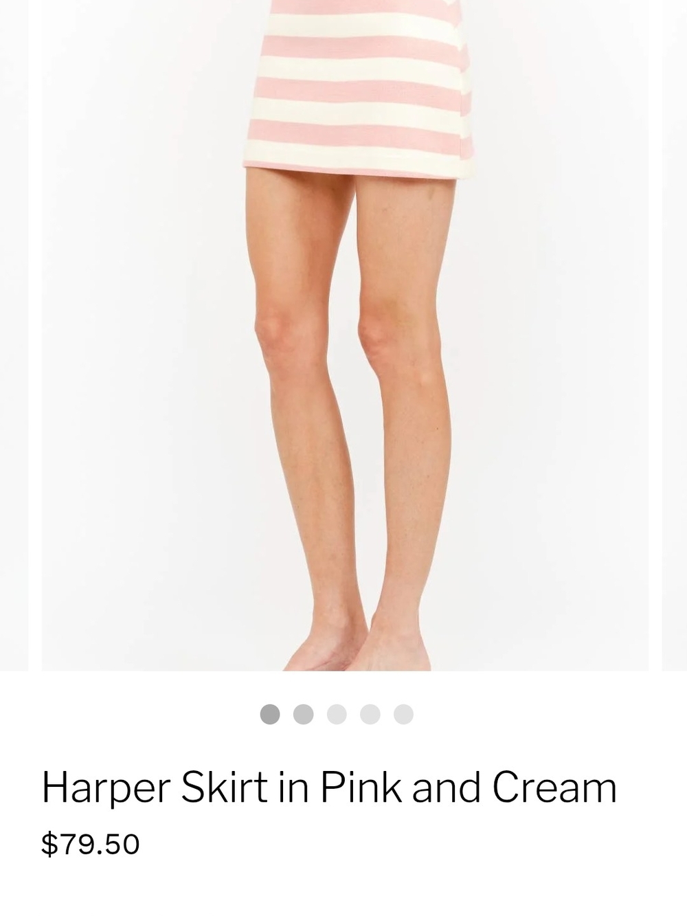Striped Mini Skirt in Pink and Cream